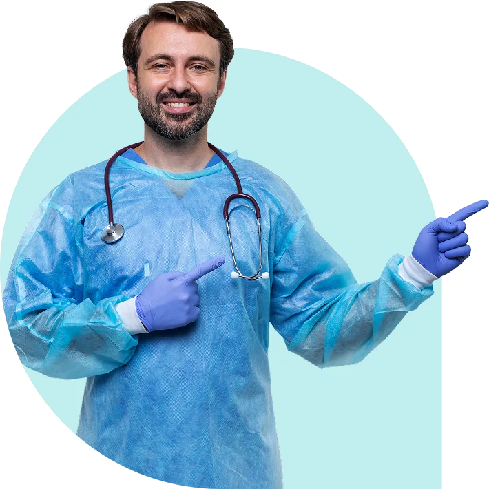 Doctor pointing